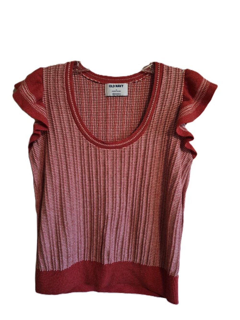 Old Navy Red Flutter Sleeve Sweater